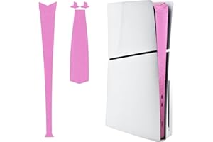 Luck&Link Skin Sticker For PS5 Slim Console Center Part Protection Texture Sticker,For ps5 slim Digital And Disc Edition Host Middle Strip Texture Skin Scratch Resistant(Honeycomb-Pink,FOR PS5 SLIM)