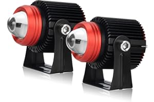 OPP ULITE Motorcycle Driving Fog Lights, White Amber LED Auxiliary Headlights 30W Waterproof LED Spotlight Work Light for Motorcycle Quad Scooter Car Truck Boat Bike