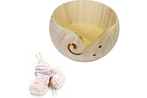 Spldsun Ciotola per filati, Yarn Ball Storage Bowl, Ciotola Filato in Legno, con Fessura Il Filo e Fori, per Lavori ad Ago, Uncinetto, Maglia, Decorazioni per Casa