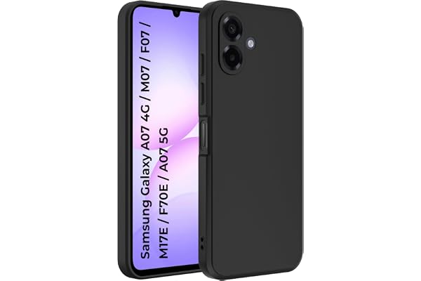 A rtistque Back Cover Case for Samsung Galaxy M17e 5G / A07 / F70e / M07 / F07 / A07 5G Premium Black Matte Cover Camera Protection Shockproof TPU Slim Stylish Design - Black