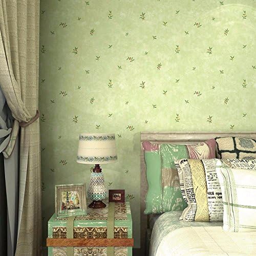 Cnmdgbwy Rural Small Floral Wallpaper Non-Woven Wallpaper Retro Green Bedroom Living Room Tv Backdrop / Wallpaper
