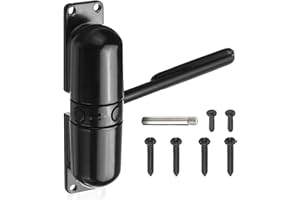 BAERTMY Chiudiporta Automatico Regolabile Chiudiporta Molla Tampone Chiuso per Uso Commerciale e Domestico (Nero)