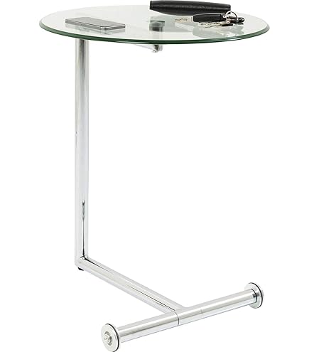 freeroom24 Designer side table glass silver 40x40x60 cm - living room table modern - stable coffee table - practical