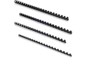 ‎BUROKALOS BuroKalos Bindekämme, 55-125 Blatt, Gemischte Größen, 10mm 12mm 14mm 16mm, A4, Schwarz, Packung mit 80 Stück