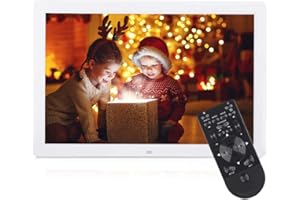 TONYSA Cornice per foto digitale HD da 17 pollici, cornice per foto digitale, supporta musica/video/calendario/sveglia, per la decorazione della casa, artigianato di moda(bianco)