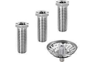 ERIOSCAR 3 Pièces M12 x 35 mm Vis Creuses Pour Éviers en Acier Inoxydable, Vis Accessoires de Bouchon de Crépine de Panier D'évier pour Cuisine, Convient et de Bar, évier à Tamis