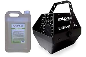 Machine à bulles Noir grand débit IBIZA LIGHT LBM-10 pour mariages, soirées, Dj, avec 5L de liquide