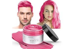 LOPHE Cera Temporal para Teñir el Cabello, 100g Cera del color del pelo, Temporal Tinte para Cabello barros naturales para teñir el pelo para teñir el cabello en color Cosplay partido, Rosa