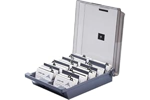 CATEKRO Business Card Holder Business Card Storage Box Magnetic Card 500 /1000 Cards Classification A-Z Index Four Compartment (1000)