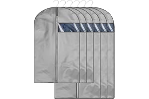 AIDBUCKS Bolsa de ropa 6 piezas gris (3M 60x100cm + 3L 60x120cm) funda para traje - almacenamiento a largo plazo - protección contra daños por polvo