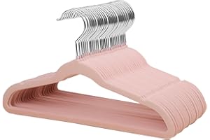 ManGotree Aksamitny wieszak na ubrania dla dzieci, 35 cm, ultra cienki wieszak na ubrania dla dzieci, z hakiem obrotowym o 360°, antypoślizgowy, filcowy wieszak dla młodzieży, wytrzymały i trwały (32
