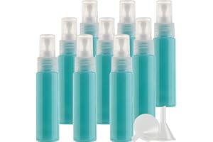PQPAUTY TIANZD 12 Piezas 30 ml Opaco Verde A Botellas Spray Pulverizador Plástico Botes Spray Vacios, Bomba en Spray de Niebla Fina Atomizador Pequeño para Perfume Viaje con 1 Embudo