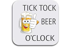 LBS4ALL Tick Tock Beer O'Clock Inspired Coaster Great Birthday Gift or Perfect Christmas Present Ideal Quality Mothers Day