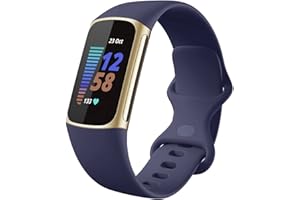 Dirrelo Cinturino Compatibile con Fitbit Charge 5 Cinturino, Morbido TPU Silicone Braccialetto, Sportivo Traspirante Impermeabile Flessibile Regolabile Cinturino per Fitbit Charge 5 Activity Tracker