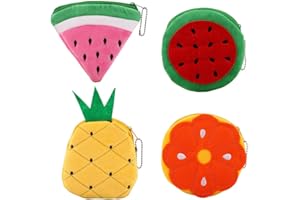 XIYY 4 Pièces Petit Porte Monnaie Enfant, Porte Monnaie Enfant, Petit Porte Monnaie Peluche, Petit Coin Portefeuille Enfant, pour Carte de Crédit Carte D'Identité Clés Casque Rouge à Lèvres