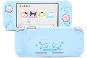 Kuitmor Switch Lite Case,Soft Silicone Protective Case,Anti-Scratch Protective Cover Compatible with Switch Lite 2019 with 2 Thumb Grip Caps (Blue)