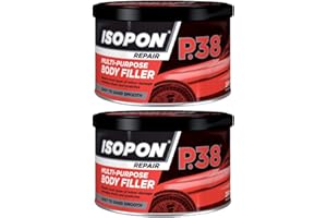 2 x U Pol Davids Isopon P38 Easy Sand Car Body Filler Repair Dents Scratches, Multi-Purpose Easy Sand Polyester Body Filler