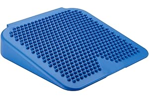 Gymnic Movin’ Sit Cuscino gonfiabile posturale blu a cuneo per seduta attiva,ideale per migliorare postura, equilibrio e benessere della schiena, perfetto per casa, ufficio e scuola