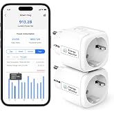 Meross WiFi Smart Plug with Consumption Measurement and Timer, 16A | Smart Tomada Compatible with Alexa and Google Home, Remo