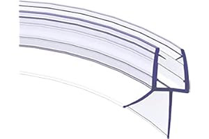 KOSTIZ Pre Curved Shower Screen Seal Strip for 4-6mm Curved Glass that Covers up to 20mm Gap, Pre Curved Shower Door Seal Strip Transparent Shower Seal Replacement with Adjustable Length of 90 cm