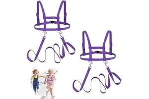 OCCZIN 2 Stück Pferdeleine zum Spielen für Kinder Pferdegeschirr für Kinder zum Spielen,Verstellbares Pferdeleine Kinder, Holzpferd Zubehör, Pferdegeschirr zum Spielen für Jungen Mädchen Rollenspiel (Lila)