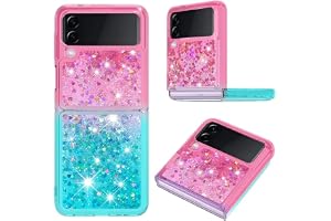 Didan Nadoli gnistrande flytande flytande fodral för Samsung Galaxy Z Flip 4 , kvicksandsbling, glitter, stötsäker, stötfån