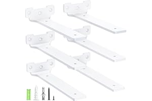 Yeabett Shelf Brackets, 6 Pack Right Angle Floating Shelf Brackets 20cm, 70kg Load Capacity, White