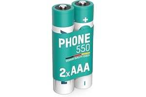 ‎ANSMANN ANSMANN Akku AAA Micro 550 mAh 1,2V NiMH für Schnurlostelefon 2 Stück - Wiederaufladbare Batterien mit geringer Selbstentladung maxE - Akkus ideal für DECT Telefon schnurlos - Rechargeable Battery