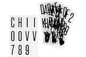 kwmobile Set de Letras para Caja de luz cinematográfica A4-105 Plaquetas Negras con símbolos y números - Juego complementario para lightbox LED