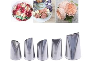 Decorazione Torte Set, FantasyDay 5 Pezzi Ugello in Acciaio Inossidabile Professionale da Pasticceria - Bocchette Decorative Accessori per Torte, Cupcakes, Pasta di Zucchero, Muffin, Dolci, Biscotti