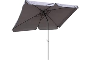 Pure Home & Garden Kurbelschirm Sunny 300 x 200 cm hellgrau, mit UV-Schutz 40 Plus, Knicker und abnehmbarem Bezug