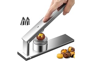 Holzsammlung Kastanien Schneider Maroni Clip, Maronen Schneider Edelstahl, Maronenschneider Profi mit Wechselbaren Klingen, Nussknacker Maronizange Multifunktionaler für Walnüsse, Kastanien, Nüsse