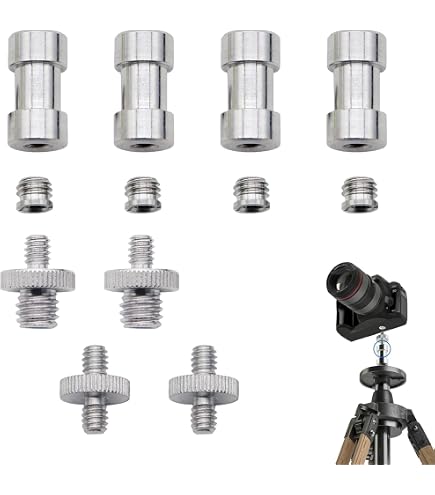 Lot 4 Adaptateurs Pied Micro M10 Mâle Vers 1/4 Mâle - Alliage Aluminium Noir