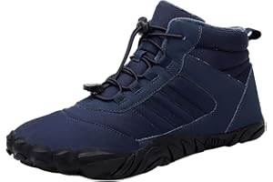 Didadihu Barfuss Schuhe Damen Herbst Feldluft Barfussschuhe Winter Leder Laufschuhe Barfuss Winterbarfusschuhe Outdoor Schwarz Wasserschuhe Winterbarfußschuhe Barfusschuhe Breite rutschfeste