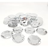 MajorCrafts® 30pcs 20mm Large Crystal Clear Flat Back Thick & Shiny Taiwan Acrylic Rhinestones