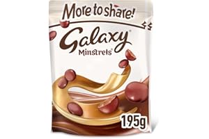 MARS Galaxy Minstrels Milk Chocolate Bag, 195g, Ideal for Christmas Chocolate Gifts, Snacks or Hamper