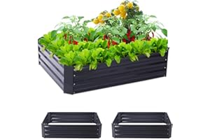 G TALECO GEAR Taleco Gear Lot de 2 parterres surélevés en métal pour jardin, jardinière surélevée en acier, 120 x 90 cm