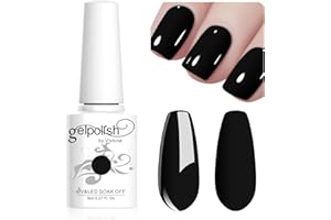 Vishine Black Gel Polish, 8ml UV LED Gel Nail Art DIY Manicure for Girls & Women #090