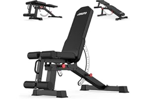 ‎JOROTO JOROTO MD65 Hantelbank Verstellbar, Multifunktions Hantelbänke für Zuhause, Trainingsbank mit Max Belastung 800KG, 9-Fach Verstellbarer Rückenlehne und 3-Fach Verstellbarer Sitzfläche Fitnessbank