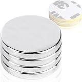 MIN CI 20x3mm Neodym Magnete Extra Stark, 4 Stück Starker Magnete zum Klein Runde Magnet Flach Selbstklebend Magnete Kleben M