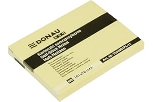 Donau 7594001PL-11 Karteczki Samoprzylepne, Żółty, 101x76 mm / 100 sztuk