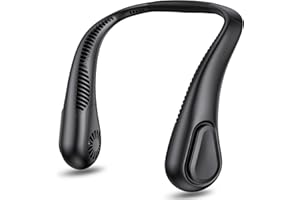 AMACOOL Bladeless Neck Fan Portable Personal Fan 5000mAh Battery Operated Wearable Cooling Fan- Max 21H Working Time 3 Speed USB C Rechargeable- for Outdoor Traveling Patio Garden Work Home Kitchen(Black)