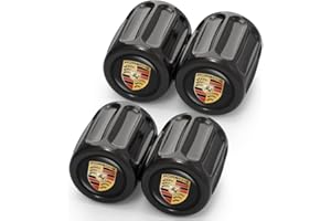 LABSTANDARD Parapolvere pneumatici auto per Porsche Panamera Cayenne Macan Boxster Taycan Cayman 718 911,4 tappi per valvole di pneumatici per auto in lega,tappi antipolvere per pneumatici auto
