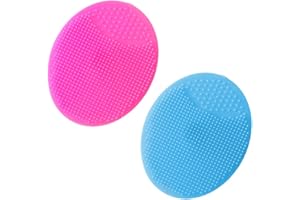 KSOIQPU 2 Pezzi Spazzola Pulizia Viso,Rondella per Il Viso,Spazzola Viso,Strumenti per Tutti i Tipi di Pelle,Strumenti per Il Trucco Unici per l'Esfoliazione per Ragazze