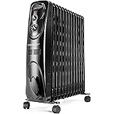 Aigostar Black Forest 33JIF - Safe Heat 2500W Radiatore portatile a olio, 13 elementi con tre regolazioni termiche e controll