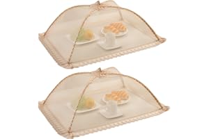 WUYUE HUA 2 pezzi 40 cm x 50 cm grande rete pop-up copertura alimentare tenda ombrello, riutilizzabile e pieghevole, copertura per alimenti all'aperto picnic, rete per tenere fuori mosche, insetti, zanzare