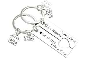 VENEVON Regalo Portachiavi per Coppia, per Proprietario Inaugurazione Dolce Casa Nuova: Biglietto d'auguri, Sacchetto di flanella, Natale