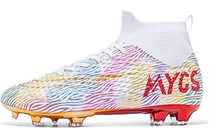 IFIKK FG/AG Chaussures De Football Unisexe Haut Spike Chaussures De Football Enfants Entraîneurs De Plein Air Crampons Chaussures De Football Professionnelles pour Garçons