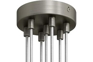 creative cables - Zylindrischer 7-Loch-Lampenbaldachin Kit aus Metall - Zylindrisch, Titan satiniert