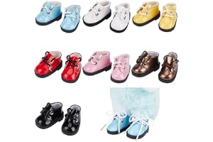 NBEADS 7 par 7 färger tygdockskor, mini PVC dockskor dockskor tillbehör för utklädning dockor skor kläder ersättningssaker, 4,8 x 2,4 x 2,5 cm